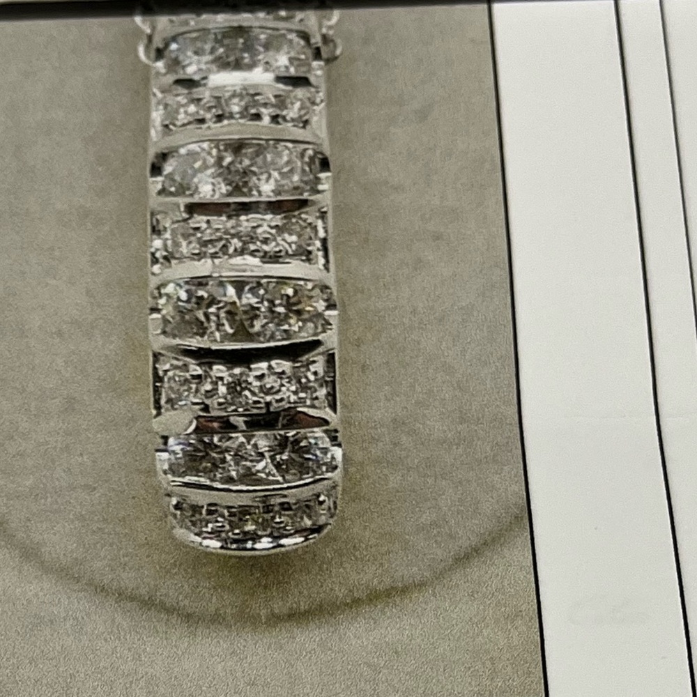 BLISS BY DAMIANI 18K WHITE GOLD (750); BRILLIANT CUT DIAMONDS CHANNEL NECKLACE